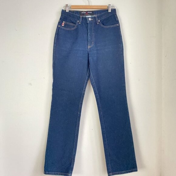 Vintage Guess Jeans  USA Dark Wash Bootleg High Waist Jeans 30 - Picture 2 of 9